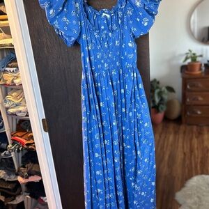 Doen Blue Floral Maxi Dress